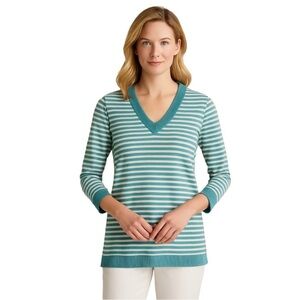 BROOKS BROTHERS Cotton Blue Striped Sweater